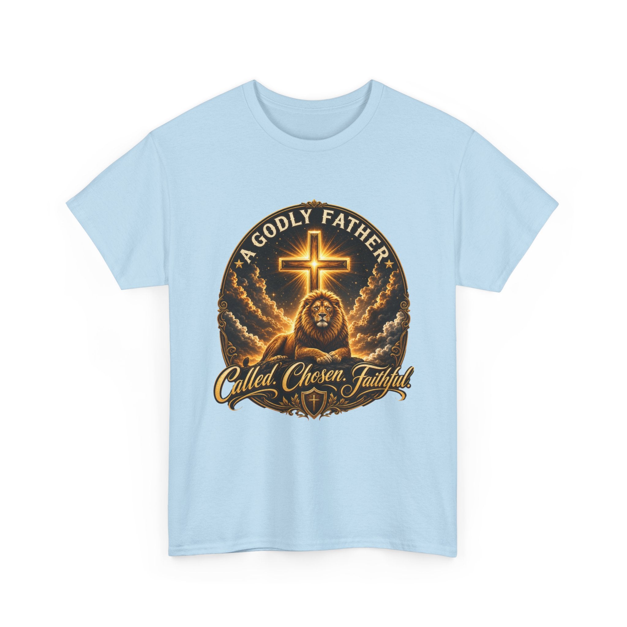 Called Chosen Faithful Christian T-Shirt — A Godly Father Cross Tee