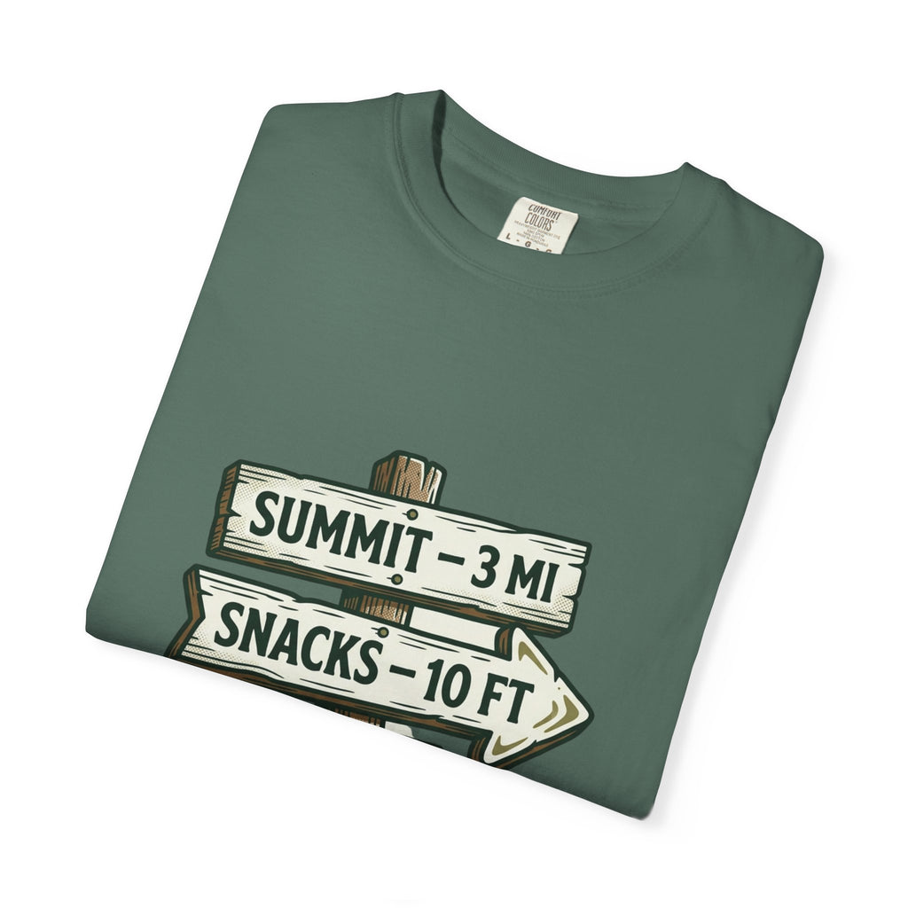 Hiking T-Shirt — "I Hike for the Snacks" Outdoor Adventure Tee