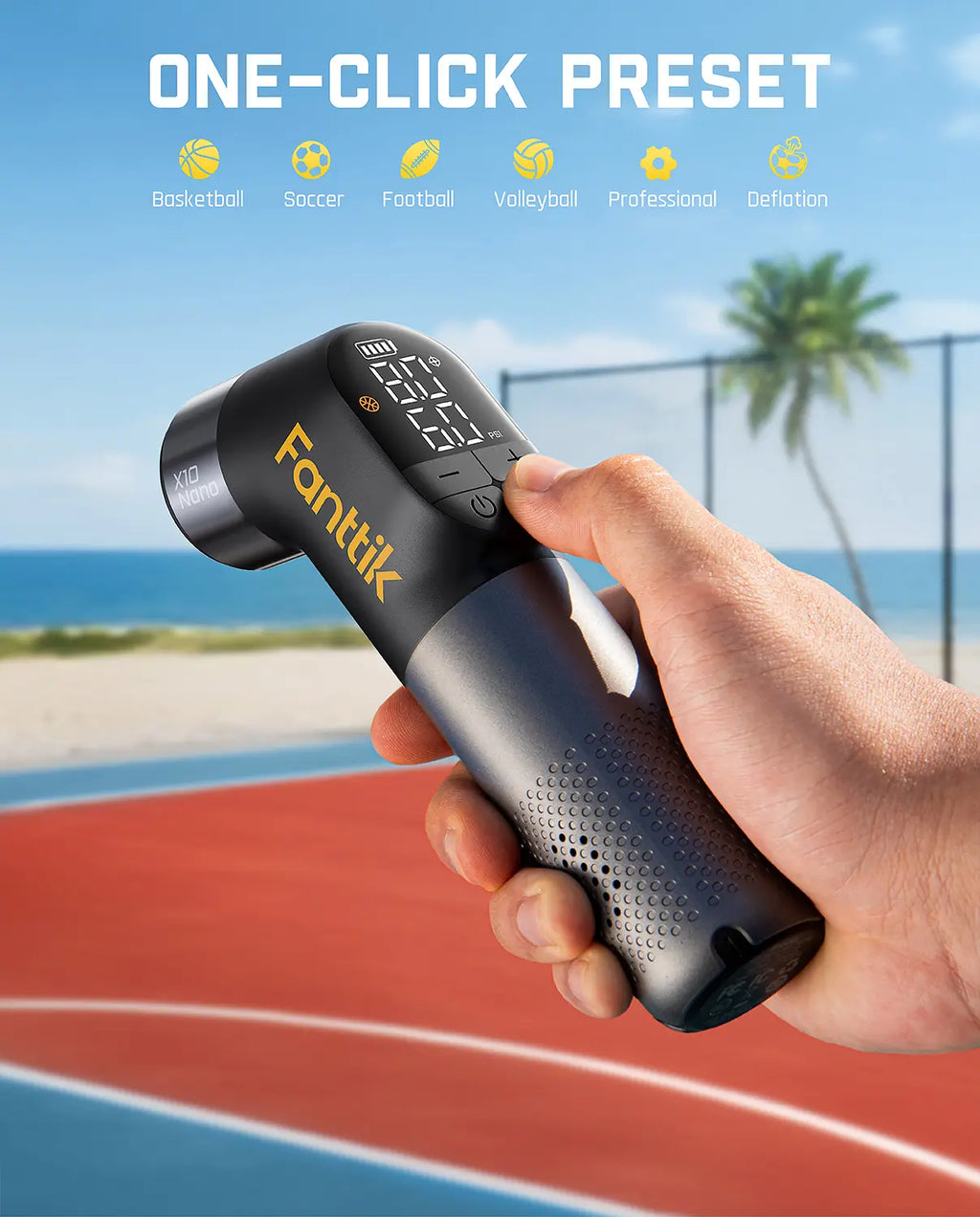 Revolutionize Your Game with the Fanttik X10 Nano Electric Ball Pump - Fast Inflation & Deflation with Precision Gauge for All Your Sports Balls
