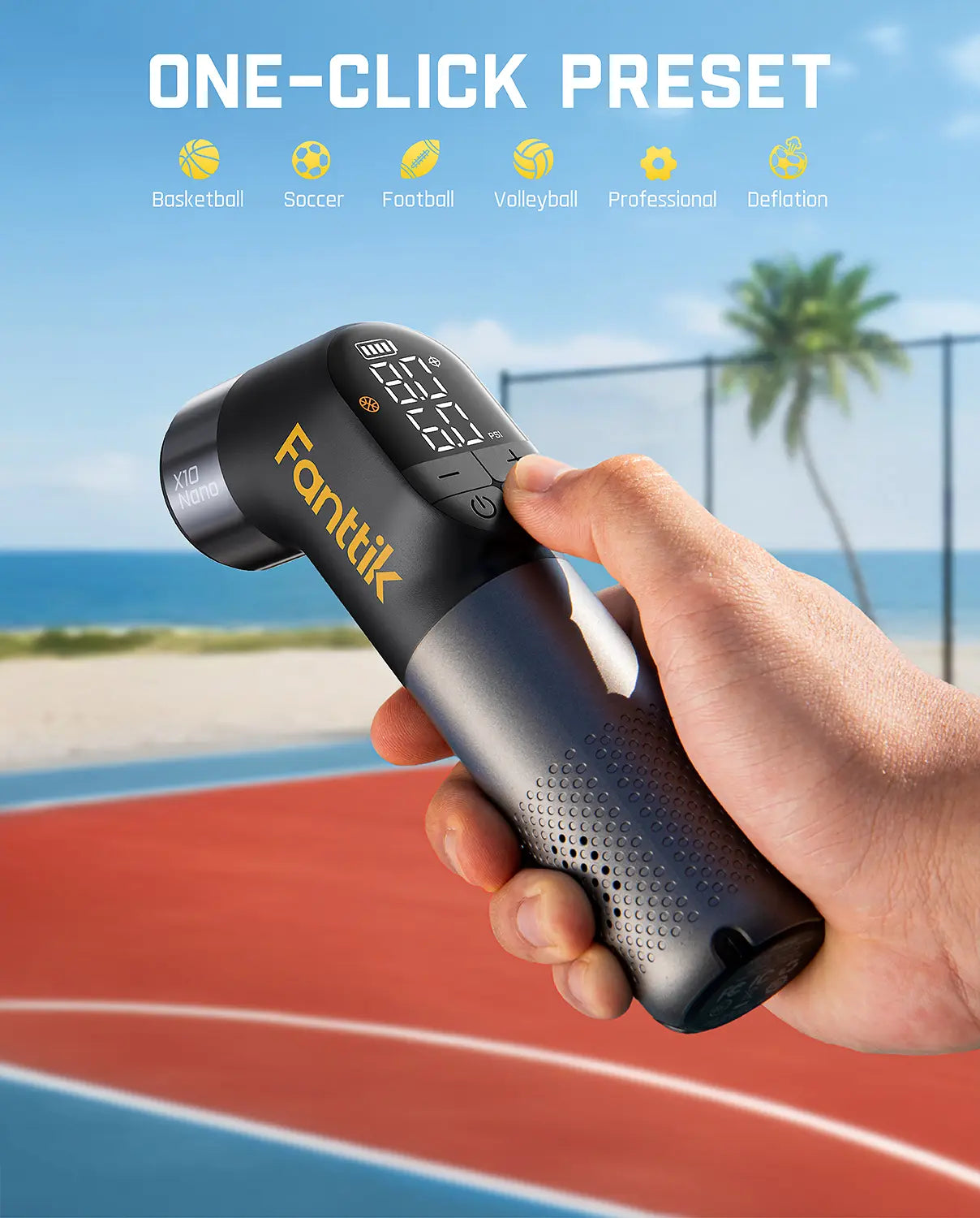 Revolutionize Your Game with the Fanttik X10 Nano Electric Ball Pump - Fast Inflation & Deflation with Precision Gauge for All Your Sports Balls